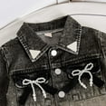 thumbnail image 5 of MEZZALL Faded Denim Girls Two Piece Outfit Sets With Bow Jacket And Wide Leg Trousers Stylish Casual Wear Toddler And Kid Adorable Clothes Sets, 5 of 9