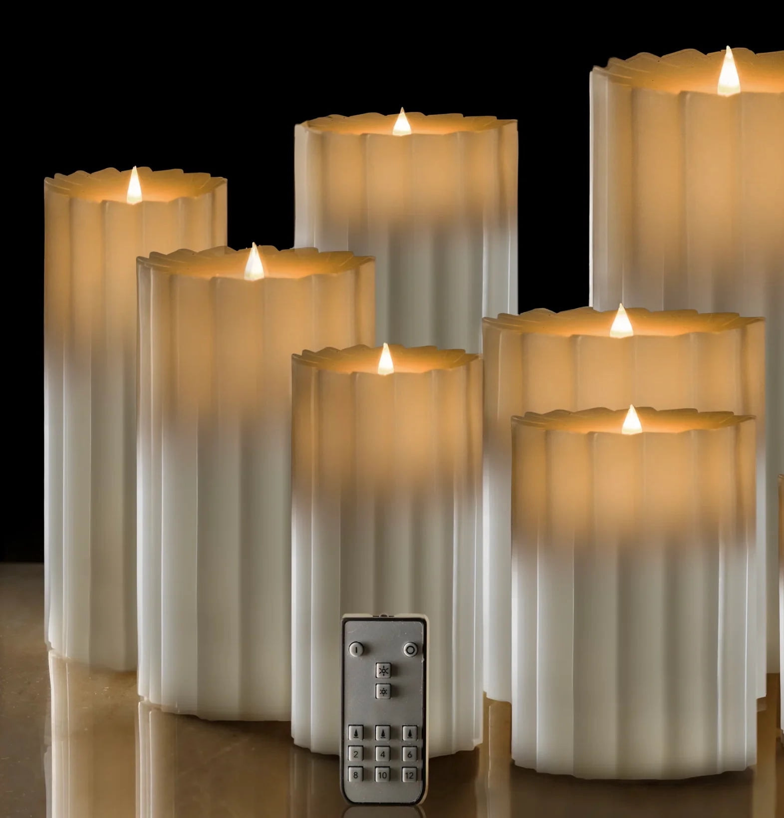 Seasonal LLC 5" x 11" Paraffin Realistic Adjustable Brightness LED White Flameless Pillar Candle