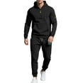 thumbnail image 5 of Wlynlyn Men Sweatsuits 2 Piece Outfits Crewneck Fleece Hoodies Joggers Sweatpants Fall Solid Color Tracksuits, 5 of 10