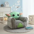 thumbnail image 3 of Disney Star Wars The Mandalorian Baby Yoda Figural Kids Bean Chair, Grey (Ages 3+), 3 of 7