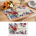 thumbnail image 6 of Happy Independence Day Placemats Set of 1, U. S. Flag Flowers White Five-Pointed Stars Non-Slip Place Mats Washable Table Mats for Kitchen Dining Table Decorations Indoor/Outdoor, 6 of 9