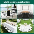 thumbnail image 3 of WASUHE 4 Pack White Folding Chairs with Enhanced Iron Frame, Stackable Plastic Folding Chairs for Outside, Indoor, Party, Wedding, Meeting Room, Patio and Garden, Weight Capacity 350 lbs, 3 of 10