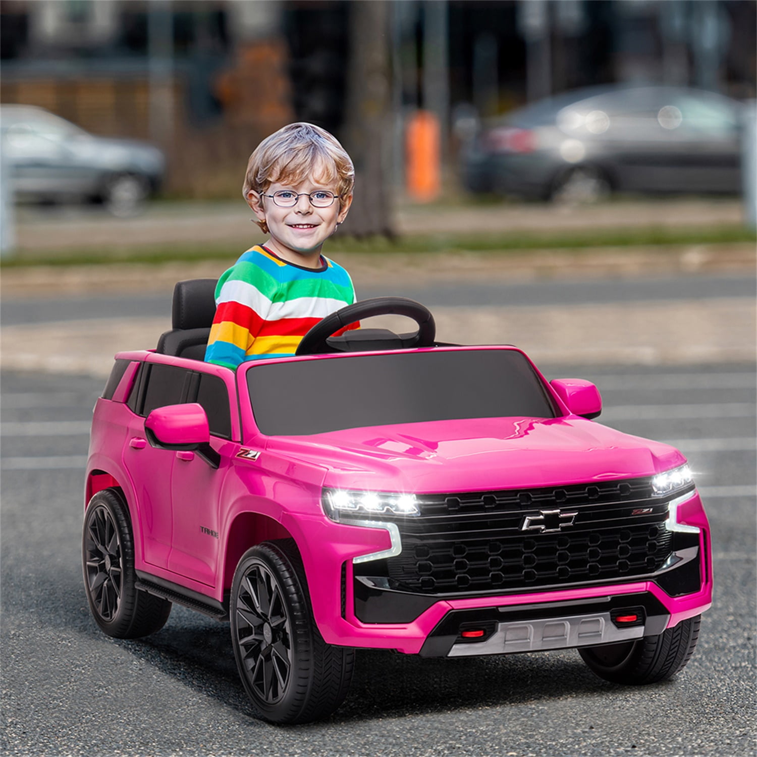 Kepooman Dual Drive 12.00V 7A.h Electric Kids Toy with 2.4G Remote Control HL588 Chevrolet Tahoe SUV, Pink Ride On Car Kepooman Dual Drive 12.00V 7A.h Electric Kids Toy with 2.4G Remote Control HL588 Chevrolet Tahoe SUV, Pink Ride On Car