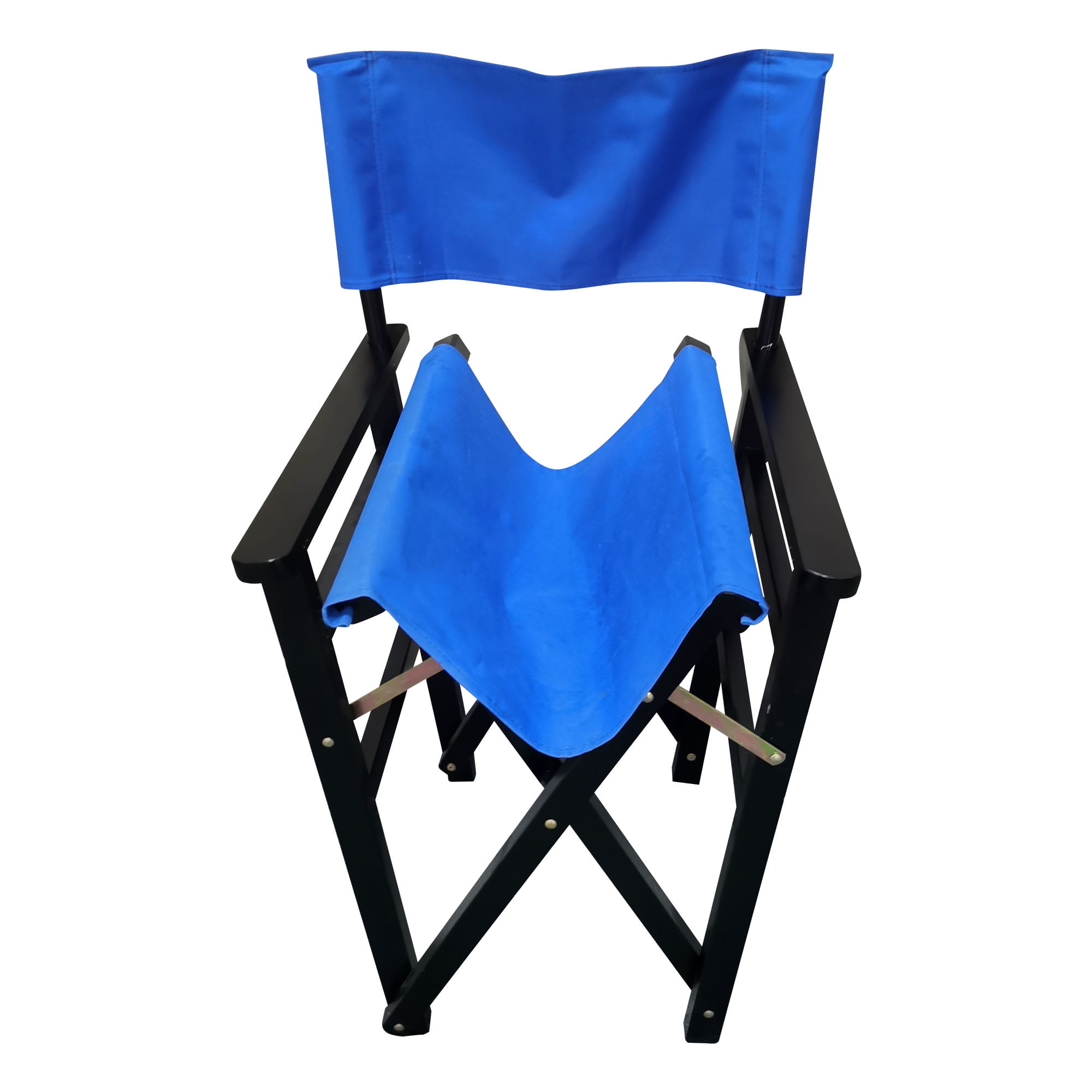 Leumius Fabric Folding Chair 2 Pack,Wooden Folding Chair,Director Chair Canvas Folding Chair,Easy to Use and Store for Home,Office,Party,Blue