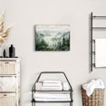 thumbnail image 6 of Rustic Foggy Forest Canvas Wall Art Nature Landscape Picture for Living Room Wood Grain Prints Artwork Vintage Pine Trees Misty Mountain Painting Modern Artwork Bedroom Bathroom Home Decoration 12x16", 6 of 6