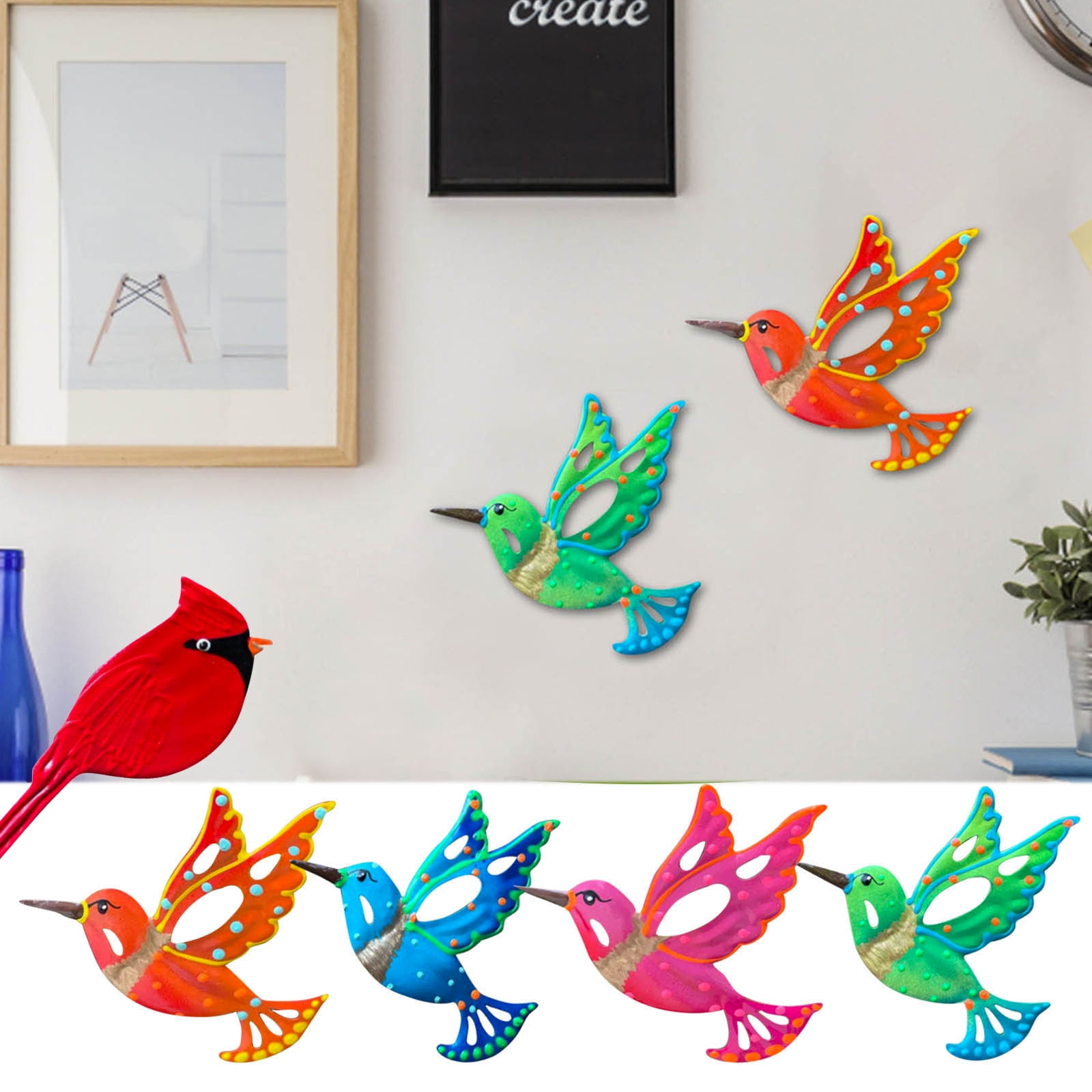 Metal Colorful Bird,Metal Hummingbird Wall Art,Hummingbird Wall Decor