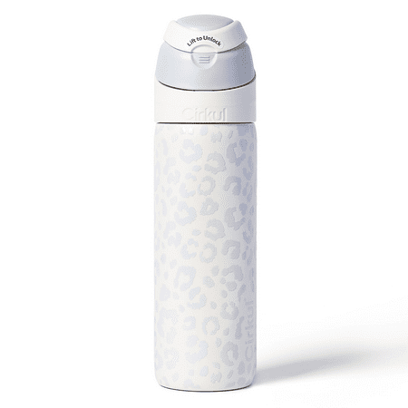 Asus Water Bottle! On Sale! 4 Cirkul 26oz StrawSip Flip Water Bottle, Stainless Steel, Double Wall Insulated, Luxe Leopard (White Leopard)
