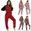 thumbnail image 2 of Mono a rayas de invierno, mono navideño de manga larga, ropa de dormir femenina, pijamas para mujer, ropa de dormir, mono con capucha, ropa de dormir, 2 of 4