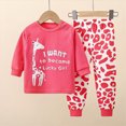 thumbnail image 2 of HCNTES Baby Girl Clothes Winter Toddler Baby Girl Clothes 6 12 Months 1T 2T 3T 4T 5T 6T Winter Outfits Dinosaurs Strawberries Cherries Giraffes Long Sleeve Sweatshirt + Pants Sets, 2 of 4