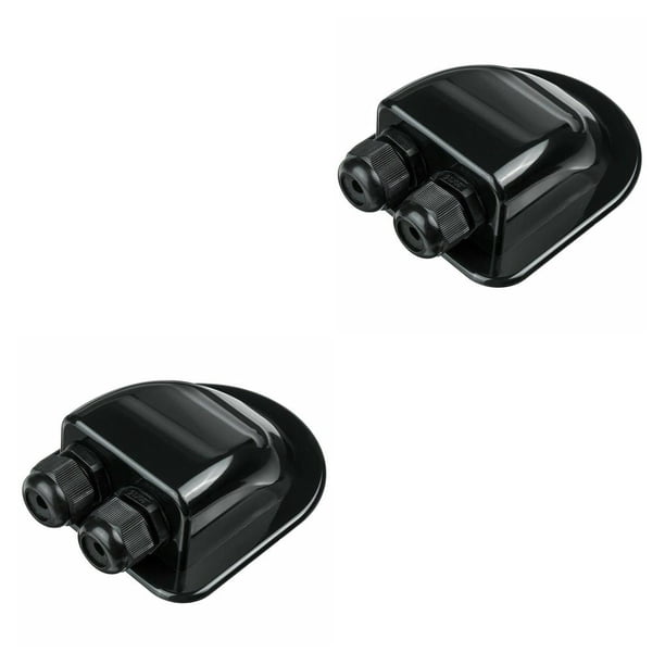 Kenally Panel solar Caja de prensaestopas de entrada de cable doble Cubierta de yate Campervan Camper Black Type2 NO2