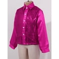thumbnail image 5 of Yartina Boy's Dress Shirt Sequins Long Sleeve Shirts Choir Jazz Dance Party Hot Pink 8-10, 5 of 7