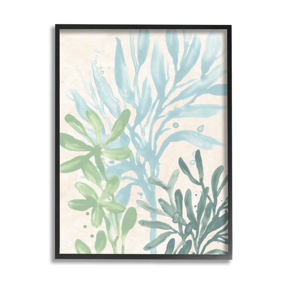 Stupell Industries Underwater Seaweed Botanicals Graphic Art Black Framed Art Print Wall Art, Design by June Erica Vess