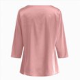 thumbnail image 6 of mgoYE Neck Tops for Women Trendy Draped Long Sleeve Velvet Top Elegant Fall Winter Tunic Shirt Casual Dressy Blouses(Pink,M), 6 of 8