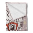 thumbnail image 2 of Dog Soft Flannel Fleece Throw Blanket, Vintage Illustration of Old Hipster Pug Pet Glasses Bow Master of Professor Funny, Cozy Plush for Indoor and Outdoor Use, 70" x 90", Multicolor, by Ambesonne, 2 of 5