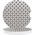 thumbnail image 1 of RYLABLUE Square Grid Classic Geometric Pattern Set of 6 Car Coaster for Drinks, Absorbent Ceramic Stone Coasters Cup Mat with Cork Base for Home Kitchen Room Coffee Table Bar Decor, 1 of 5