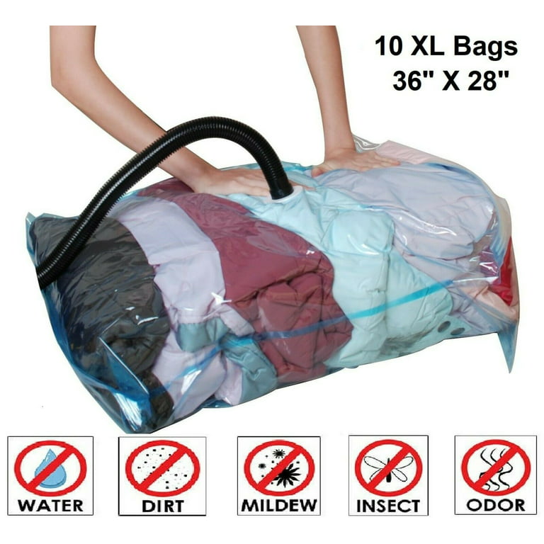 10 PACK XL Space Saver Extra Large Vacuum Seal Storage Cleaners Bag ZIPLOCK  Organizer Bag QQbed