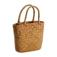 thumbnail image 2 of Handwoven Plastic Beach Tote Bag, Khaki Summer Handbag, 11.81 x 11.02 x 1.57 Inches, 2 of 7