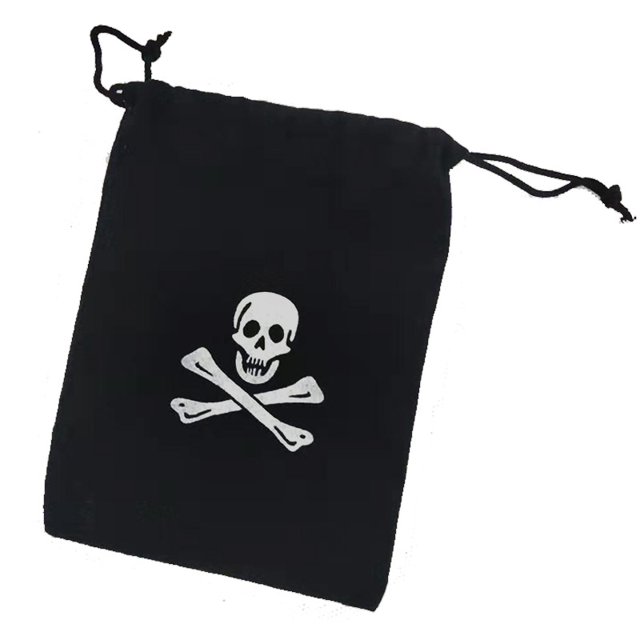 Bolsa de accesorios pirata Esqueleto Juguetes piratas de Halloween Bolsa de monedas de oro de plástico Accesorios