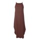 thumbnail image 3 of Vestido de verano de mujer Color sólido Correa de espagueti Sin mangas Asimétrico Dobladillo Fiesta Abanopi Café/Medio, 3 of 6