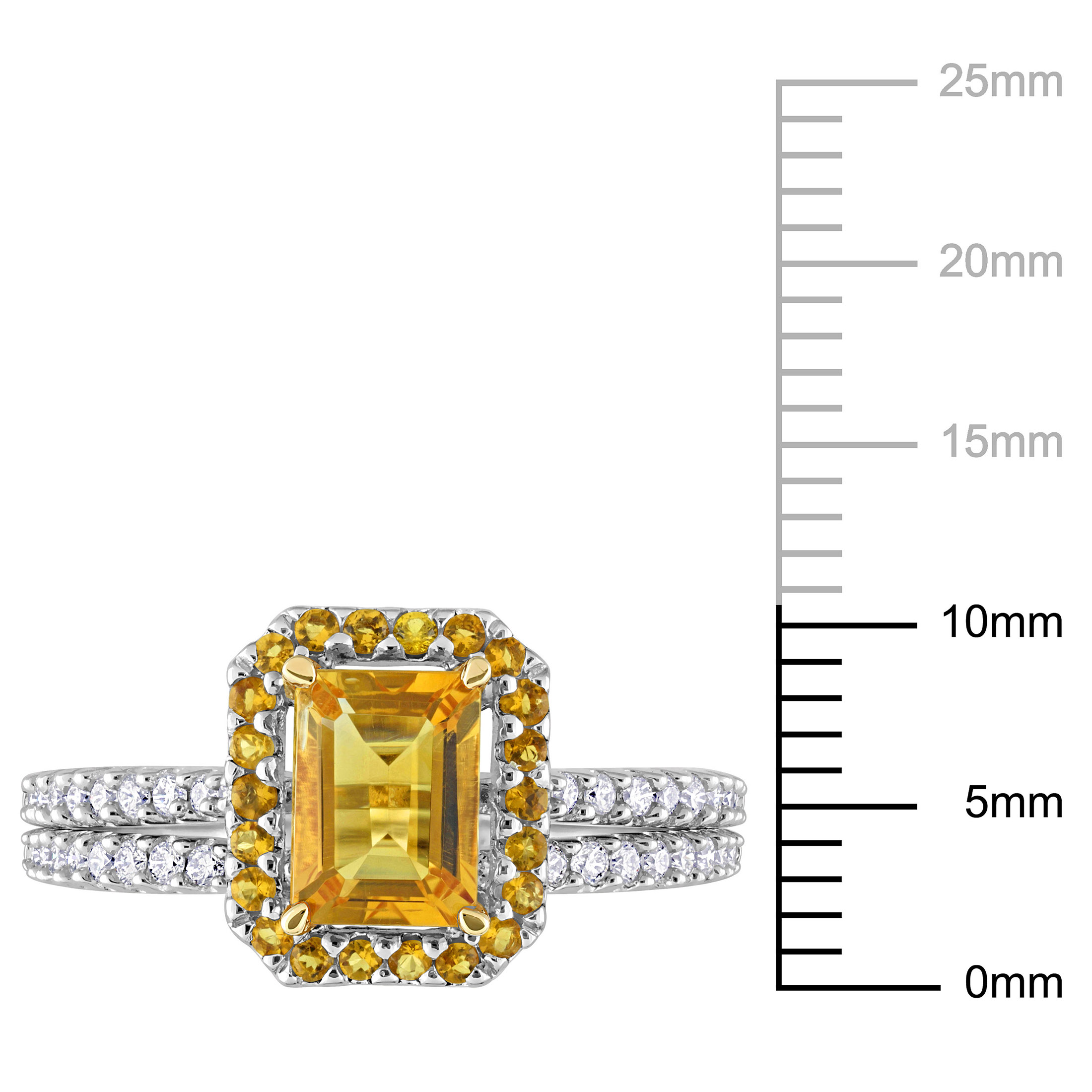 Everly Women's Citrine 14k White Gold Bridal Set