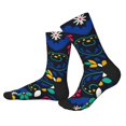 thumbnail image 2 of KLL Colorful Mexican Flower Print Cool Socks Men's Women's Crew Socks Funny Crazy Novelty Stockings, 2 of 7