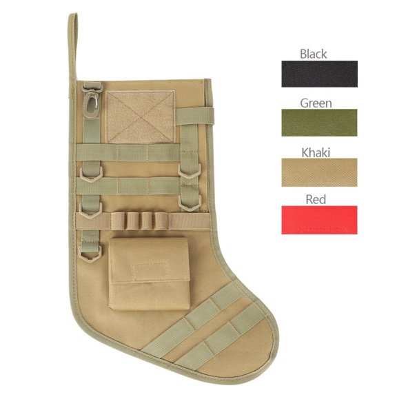 Tactical Christmas Stocking Xmas Decoration Hanging Christmas Ornaments Home Decors Christmas Ornament Hanging Hunting Gear Bags