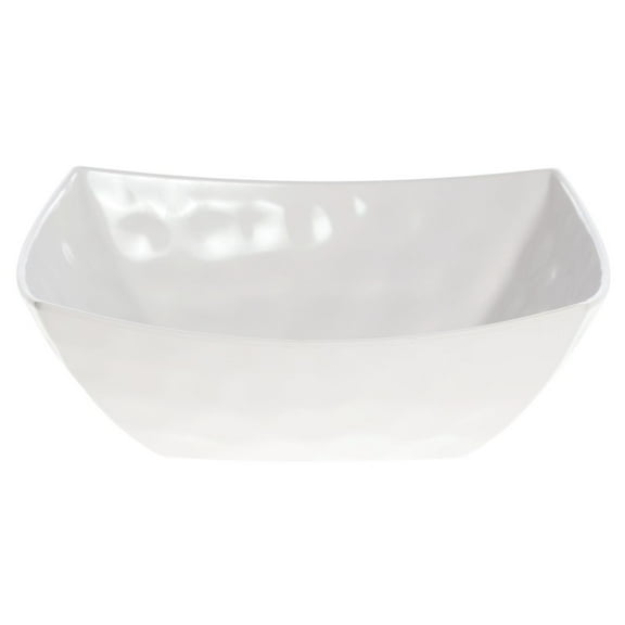 HUBERT® Serving Bowl White ,Melamine Hammered Finish - 11 3/4" L x 11 3/4" W x 3 1/2" H