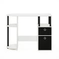 thumbnail image 3 of Furinno JAYA Simplistic Computer Study Desk with Bin Drawers, White/Black/Black, 3 of 5