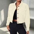 thumbnail image 6 of Tqcoqu Corduroy Jacket for Women, Long Sleeve Button Down Cropped Jacket, Dressy Casual Lightweight Crop Shackets with Pockets, Fall Winter Outwear,2026 Fashion Outfit, 6 of 10