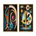 thumbnail image 2 of Designart "Retro Divine Secrets Abstract I" Modern Geometric Framed Wall Art Set Of 2 - Modern Multicolor Gallery Wall Frame Set For Home Decor, 2 of 6