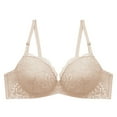 thumbnail image 5 of Bigersell Push up Bras for Women Wireless T-Shirt Bra No Underwire Back Hook and Eye Closure Everyday Wire-Free Bra Comfortable Lace Padded Brassiere Wireless Sports Bras Beige 32, 5 of 6