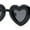 Black/Grey, variant on Womens Bubbly Bloated Round Balloon Heart Plastic Sunglasses All Black