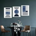 thumbnail image 5 of Black Blue and White Wall Art Canvas Set Mid Century Boho Pictures Modern Geometric Wall Decor Minimalist Bohemian Abstract Painting Artwork for Living Room Bedroom Office 12" x 16" x 3Pc, 5 of 7