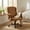 Brown, variant on 350LBS Heavy‑Duty Executive Desk Chair, Vintage Wingback Leather Ergonomic Swivel Chair with 7.6 Inch Thick Cushion & Wood Base for Home Office Living Room