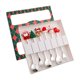 thumbnail image 2 of Juego de 6 cucharas y tenedores navideños de acero inoxidable para decoración de mesa. verde 6E, 2 of 9