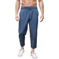 thumbnail image 2 of Men’s Wide Leg Linen Casual Pants Breathable Summer Large Size Bottoms, 2 of 6
