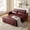 Burgundy, variant on 55" 3 in 1 Convertible Sleeper Sofa Bed, Leather Pull Out Sofa Bed, Loveseat Sleeper, Futon Sofa Couch with Side Pocket for Living Room, Apartment, Bedroom, Black