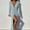 Blue, variant on Women's Ribbed Slim Long Knit Cardigan Sweater Sexy V Neck Button Down Crochet Maxi Dress Trench Coat Blue 2XL