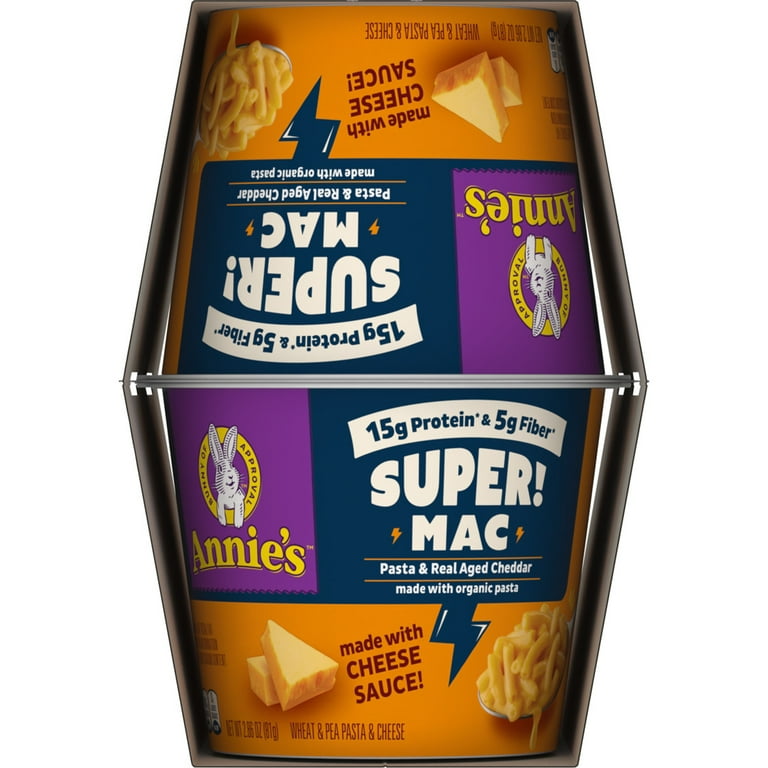 Annie's Super! Mac Microwave Pasta and Real Aged Cheddar Cups, 4