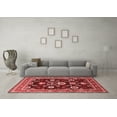 thumbnail image 3 of Ahgly Company Indoor Square Oriental Red Industrial Area Rugs, 4' Square, 3 of 4