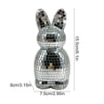 thumbnail image 3 of Tumdkd Handmade Mirror Glass Bunny Statue 6 Inch, White Foam Rabbit Sculpture with Shiny Reflective Accents, Easter Decoration for Home Tabletop, Glitter Ornament Centerpiece, 3 of 6