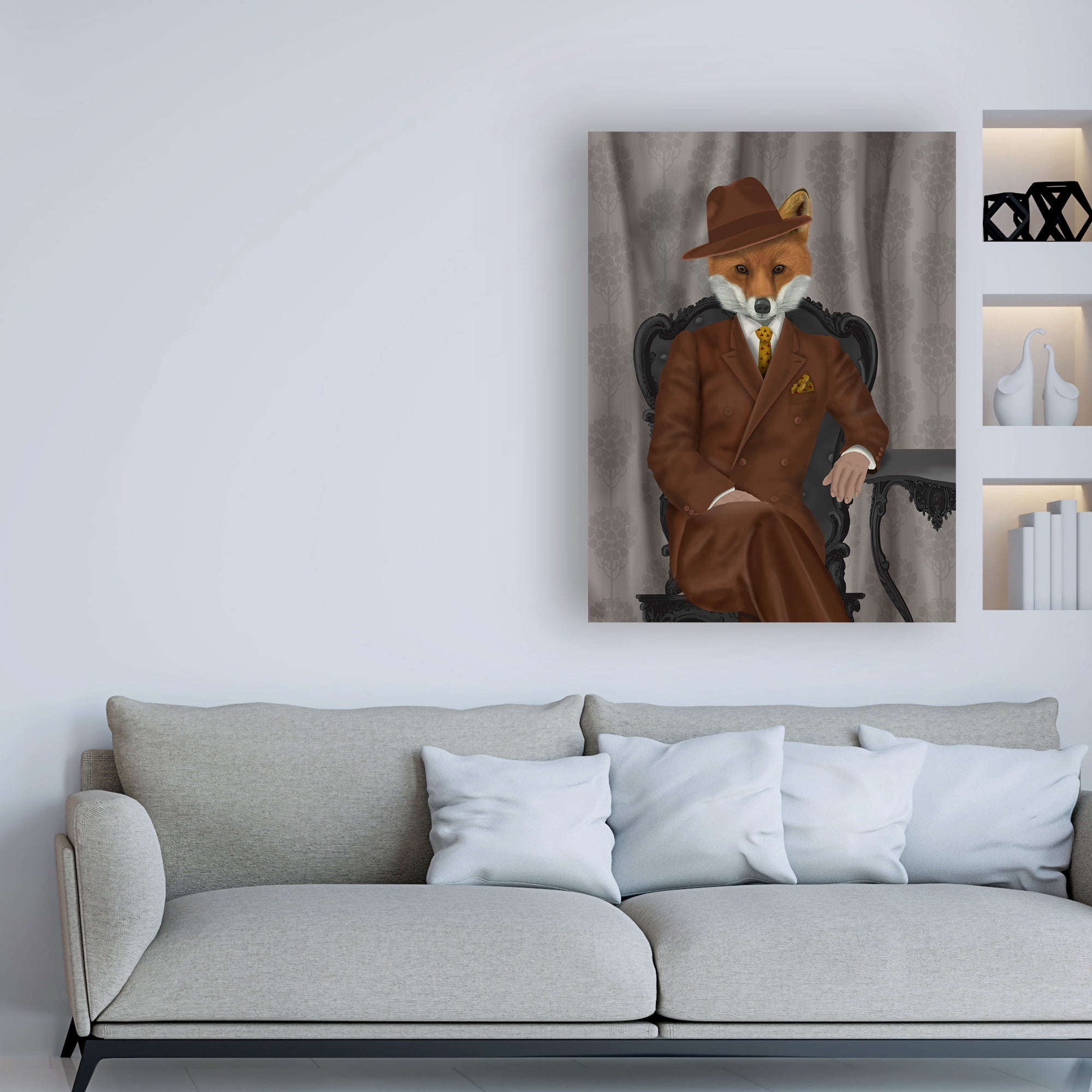 Trademark Fine Art 'Fox 1930s Gentleman' Canvas Art by Fab Funky