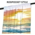 thumbnail image 2 of Ocean Curtains for Living Room Beach Scenic Decor Rod Pocket Coastal Seaside Sunrise Hawaiian Sea Wave Seashore Nautical Printed Bedroom Window Drapes Treatment Fabric 2 Panels 52Wx84L Inch, 2 of 5