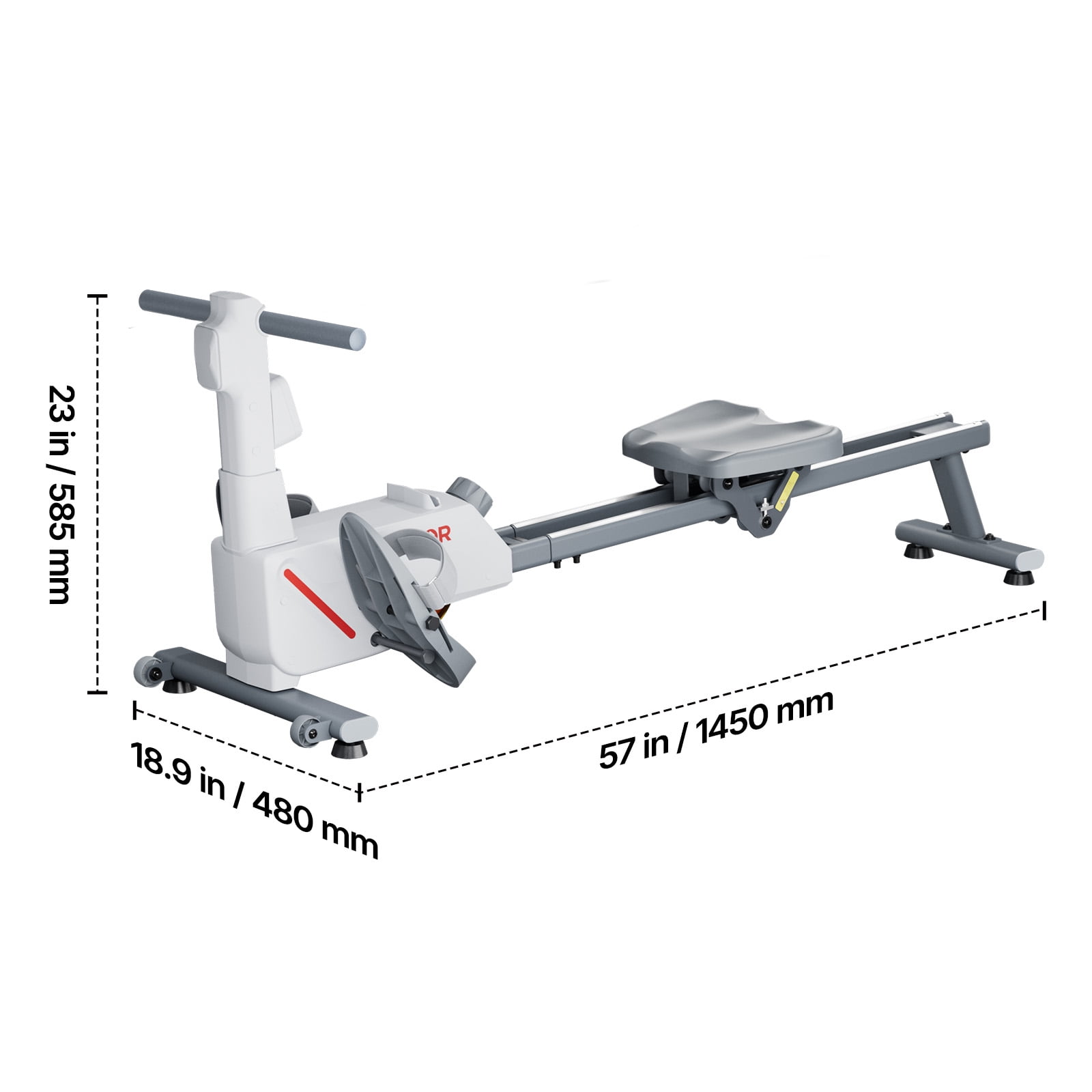 VEVOR Magnetic Rowing Machine,16-Level Quiet Resistance Adjustable, Foldable Rower Machine for Home, 350 LBS Weight Capacity, Row Machines with Dual-Slide Rail, Bluetooth APP Compatible & LCD Monitor