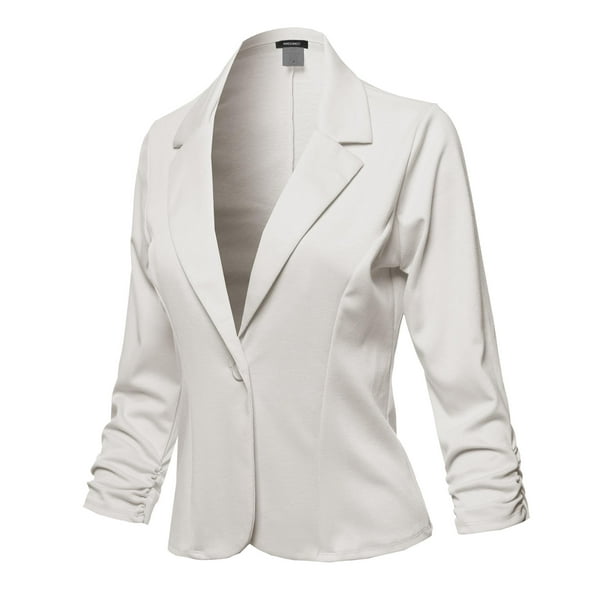 FashionOutfit Women's Casual Solid One Button Classic Blazer Jacket ...