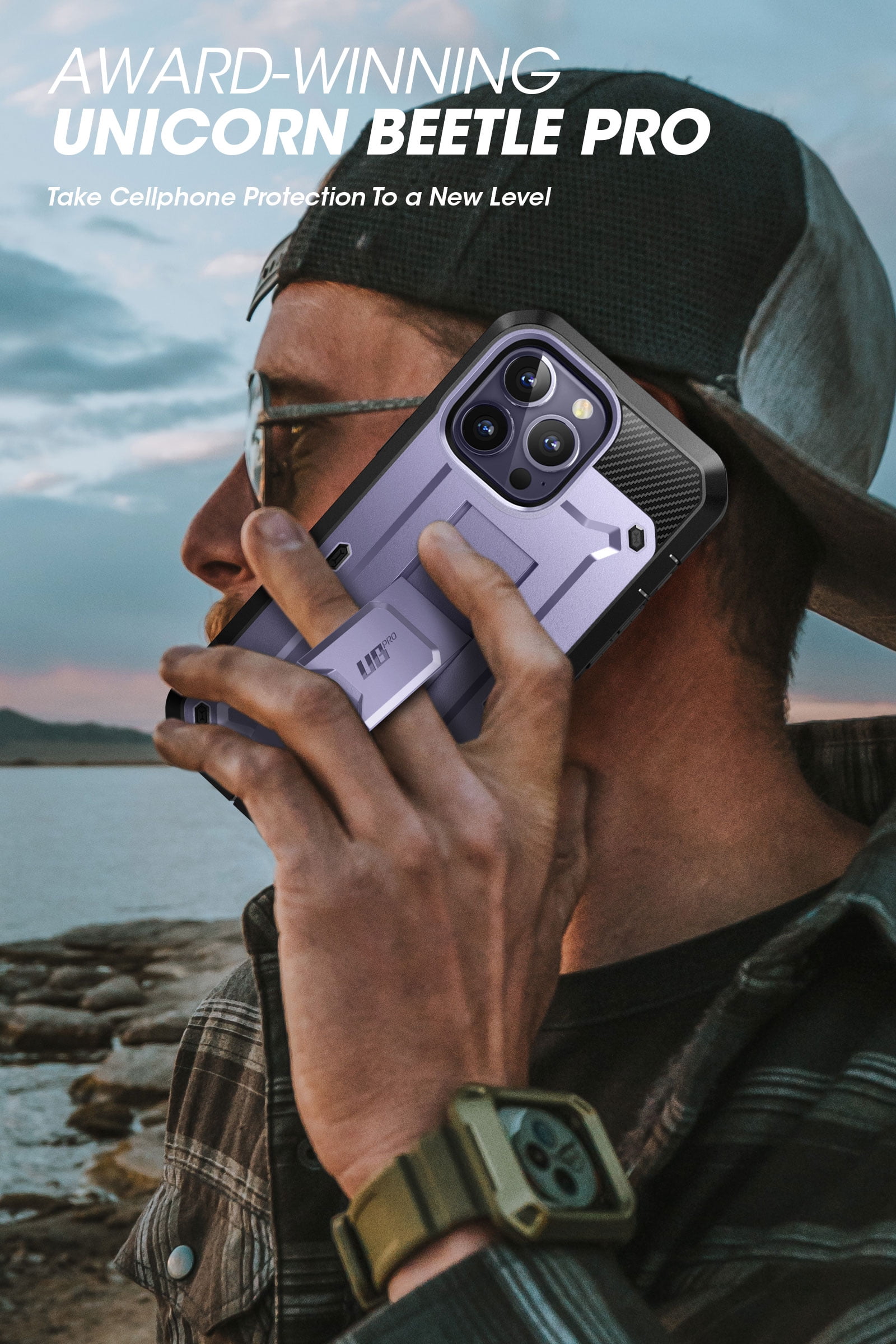 SupCase Unicorn Beetle Pro - Protective case for cell phone - rugged - MagSafe compatibility - polycarbonate, thermoplastic polyurethane (TPU) - deep purple - 6.7" - for Apple iPhone 14 Pro Max