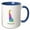 Blue/White, variant on 3drose, Delaware State Map - Rainbow Sketch Design, 15oz Mug