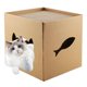 thumbnail image 3 of Scratch-Pad Cat Cardboard House: Fun Play & Home Decor for Cats, Ideal for Birthdays & Bunny Small Animals Hideout, 3 of 5