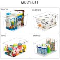 thumbnail image 4 of Paquete de 6 contenedores transparentes para organizar la despensa, contenedores de plástico con asa para cocina, congelador, armario, armario, baño, almacenamiento debajo del fregadero, 4 of 7
