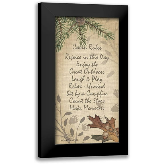 Spivey, Linda 9x14 Black Modern Framed Museum Art Print Titled - Cabin Rules